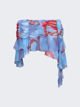 Micro Ruched Skirt Fluid Blue