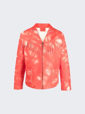 Dyed Suede Leather Jacket Red