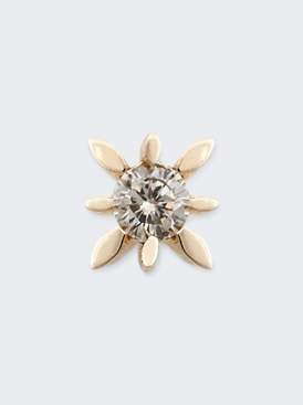 Diamond Star Compass Stud Earring 14k Yellow Gold
