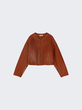 Arced Leather Jacket Copper