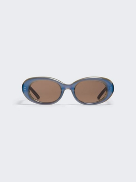 Eve Oval Sunglasses Blue And Purple Hologram Frame