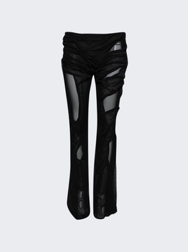 Hand Draped Wetlook Trousers Black