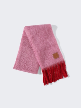 Mohair And Wool Scarf Pink And Red
