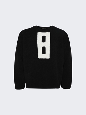 Boucle Straight Neck Sweater Black