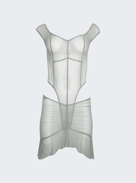 Two Part Dress With Binding Details Sage Green