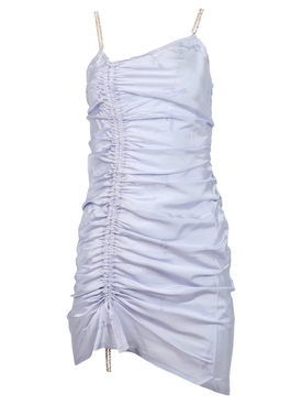 Asymmetrical Gathered Logo Dress