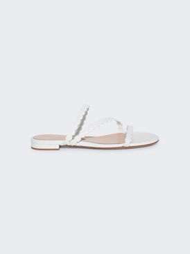 Flat Leather Sandals White