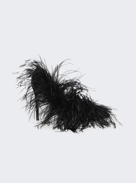 Feather Embellished Pumps Black
