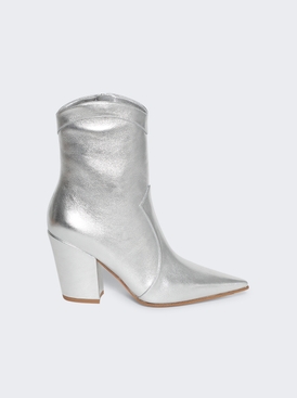 Western Boot Metallic Silver