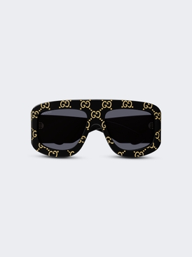 Street Shield Sunglasses Shiny Solid Black