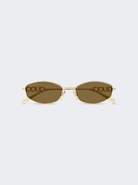 Oval Frame Sunglasses Shiny Endura Gold