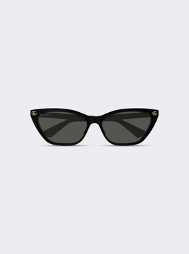 Gg Logo Cat-eye Sunglasses Shiny Black