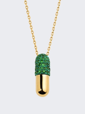 Large Tsavourite Pill Pendant Necklace