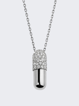 Large Diamond Pill Pendant Necklace