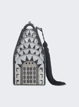 Landmark Chrysler Building Handbag Silver And Black Crystal