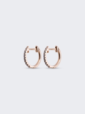18k Rose Gold And Diamond Huggie Hoops
