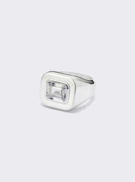 Emerald Cut Signet Ring Sterling Silver