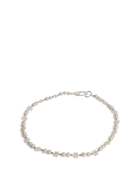 Mother Of Pearl Flower Chain Sterling Silver