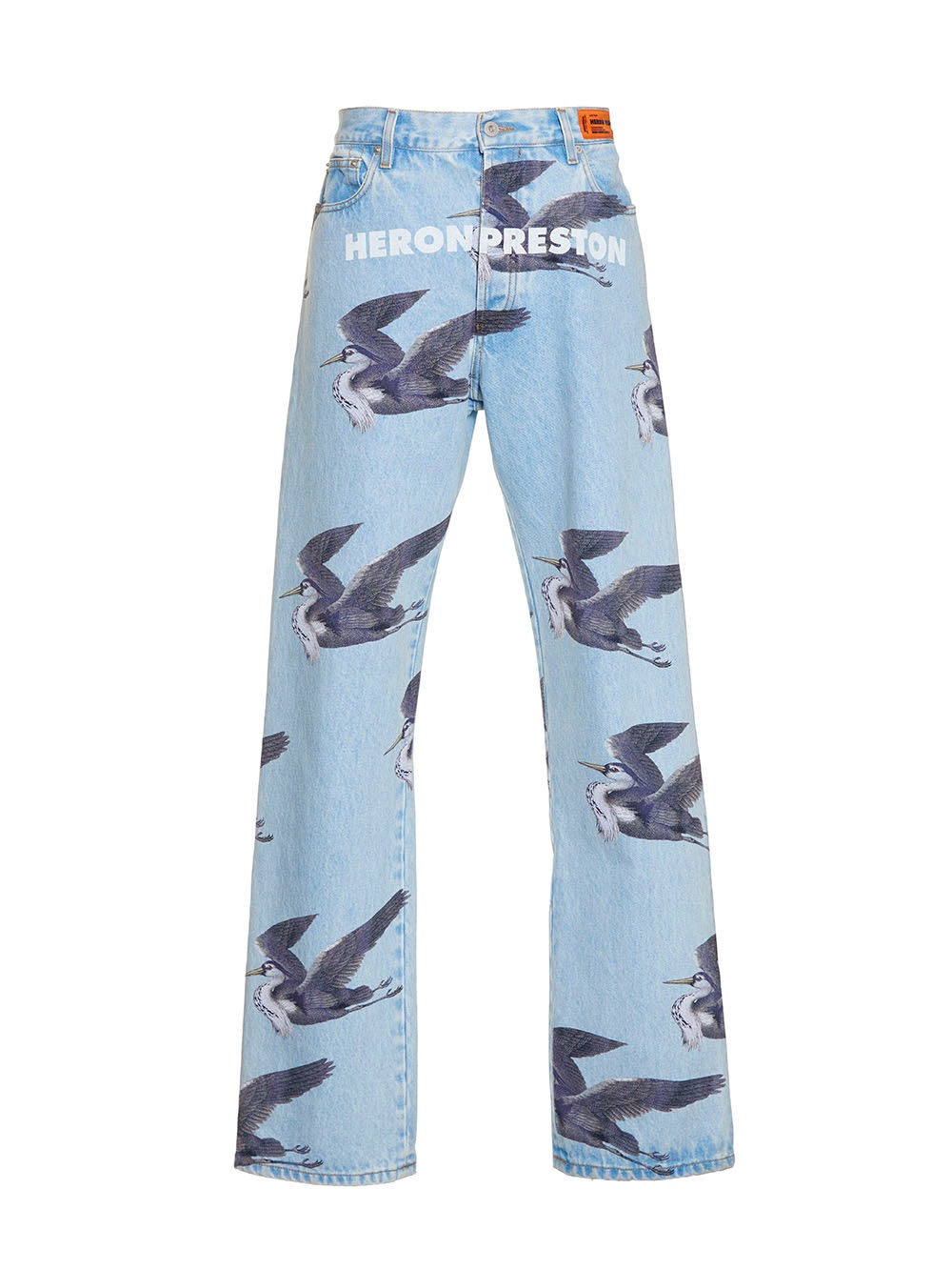 Light Blue Bird Print Denim Jeans | The Webster Light Blue Bird Print Denim Jeans | The Webster