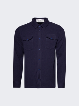 Midnight Sea Solid Cashmere Shirt Lapis Lazuli