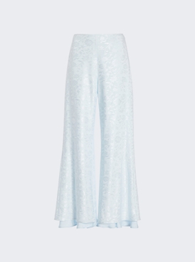 Floral Jacquard Pants Sky Blue