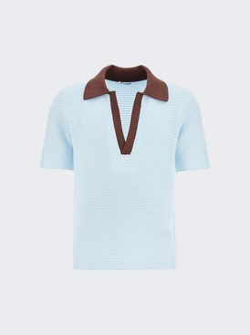 Short Sleeve Polo Shirt Powdered Blue