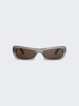 X Jacquemus Capri Rectangular Sunglasses Metallic Grey