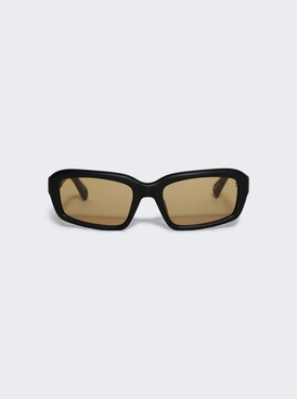 X Jacquemus Marino Angular D-frame Sunglasses Black And Amber