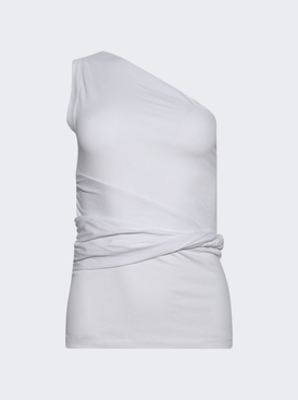 One Shoulder Knit Top White