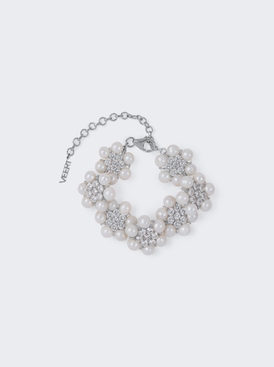 The 42 Pearl Clear Flower Bracelet White Gold