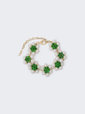 The 42 Pearl Green Flower Bracelet Yellow Gold