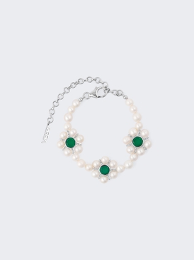 The Trio Flower Pearl Bracelet White Gold