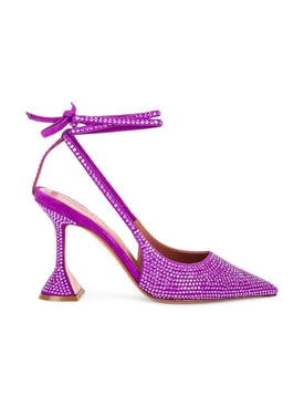 Crystal Lace-up Sling-back Pump