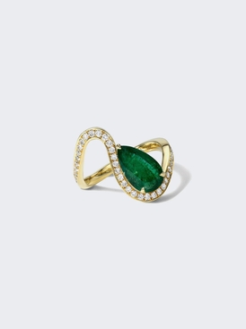 Emerald Trace Pave Ring