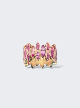 Pink Sapphire Marquise Cove Ring 18k Yellow Gold
