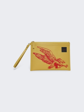 X Future Zipped Flat Pouch With Eagle Print Bright Orange