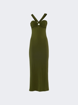 Halter Midi Dres Green