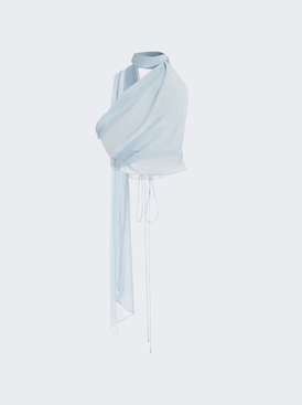 Top With Scarf Detail Baby Blue