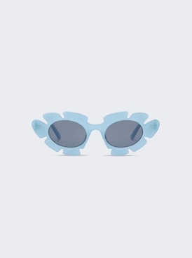 Flower Sunglasses Shiny Light Blue