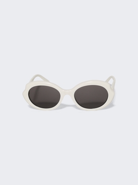 Oval Slim Sunglasses Ivory And Smoke