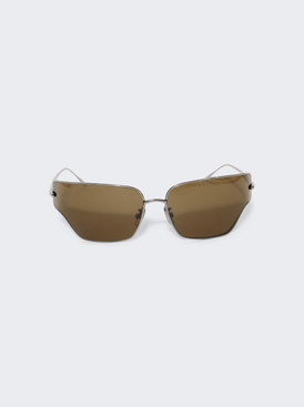 Arch Sunglasses Shiny Light Ruthenium And Green