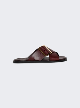 Petal Belt Flat Sandal Burgundy