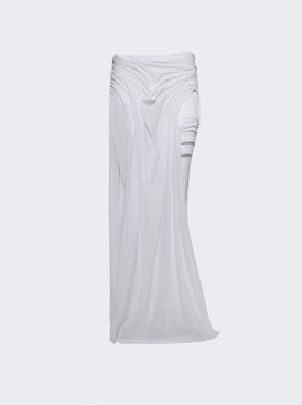 Long Wetlook Gradient Skirt White