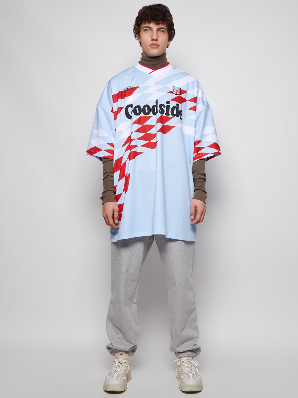 Oversize Football Shirt Grey And Red | The Webster Oversize Football Shirt Grey And Red | The Webster