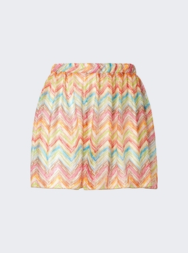 Printed Tulle Cover-up Shorts Multicolor