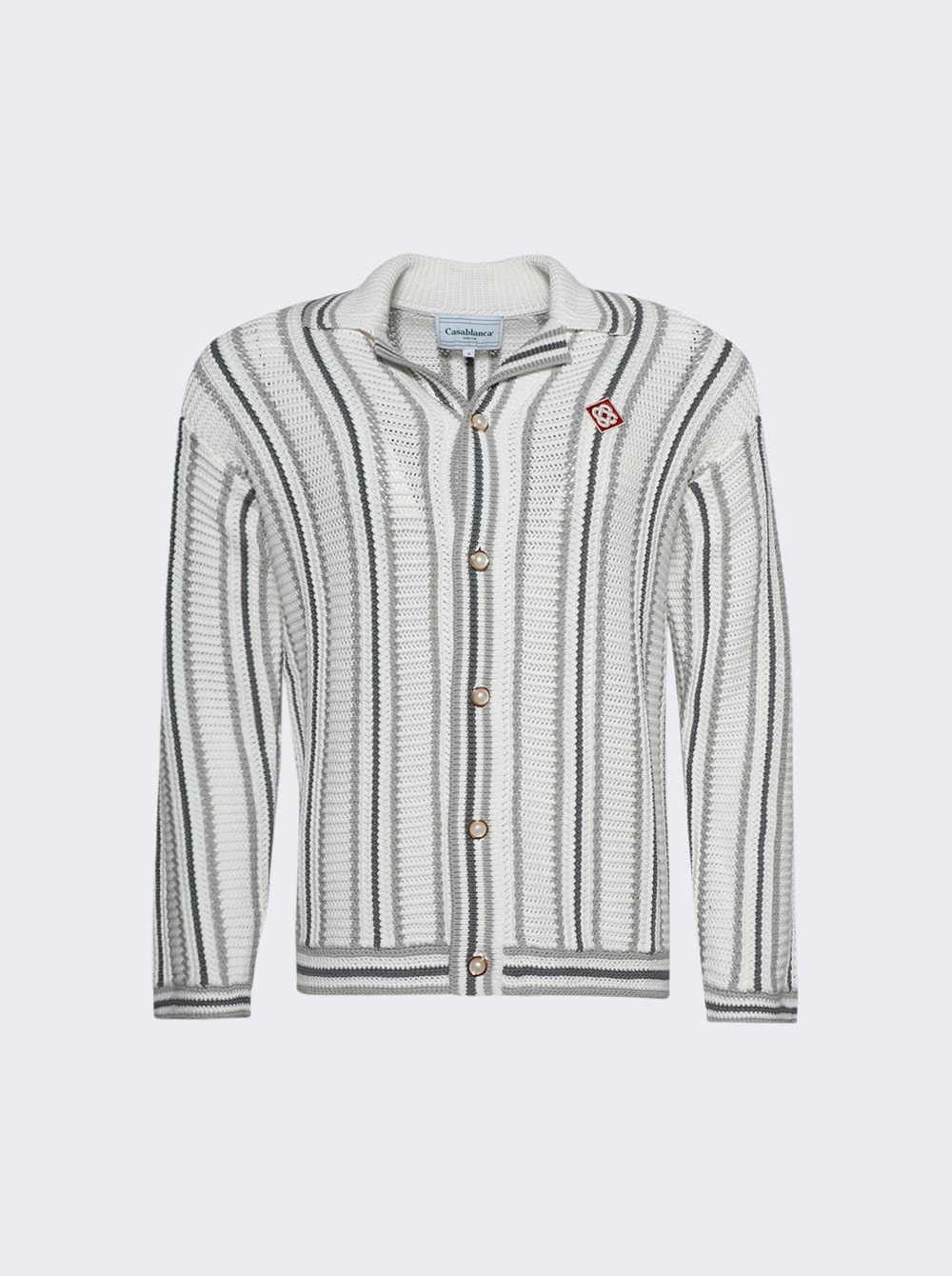 Crochet Textured Shirt Grey And White | The Webster Crochet Textured Shirt Grey And White | The Webster