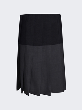 Bicolore Skirt Hematite And Navy