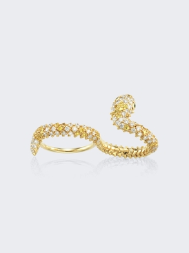 Yellow Sapphire And Diamond Snake Ring