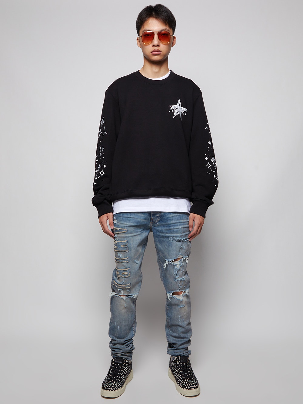 Paisley Star Crewneck Sweatshirt Black | The Webster Paisley Star Crewneck Sweatshirt Black | The Webster