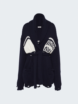 Knit Cardigan Blue